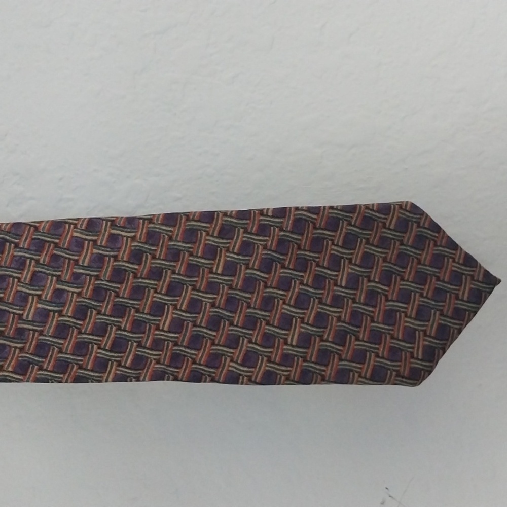 Mens Silk Tie Graphic Cocktail Collection Purple Gold Green